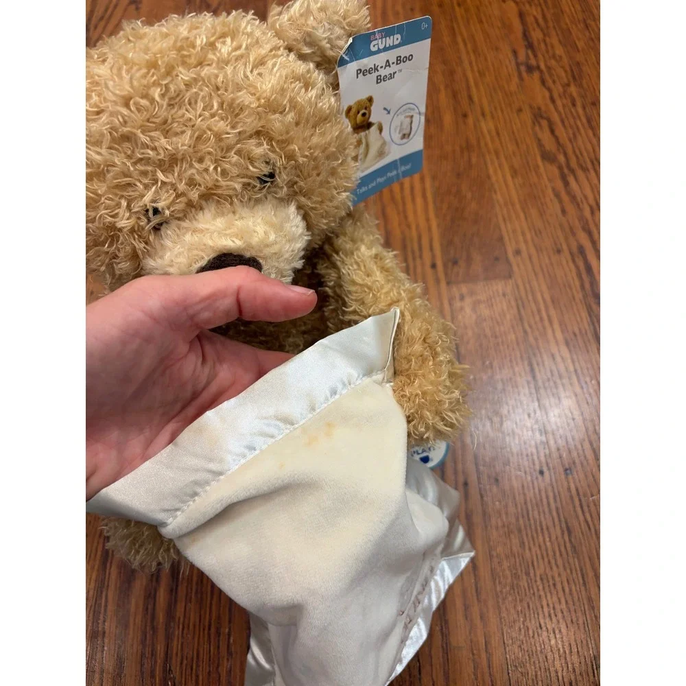 Baby GUND Peek-A-Boo Bear Animated Plush Teddy Bear Tan 320193 NWT